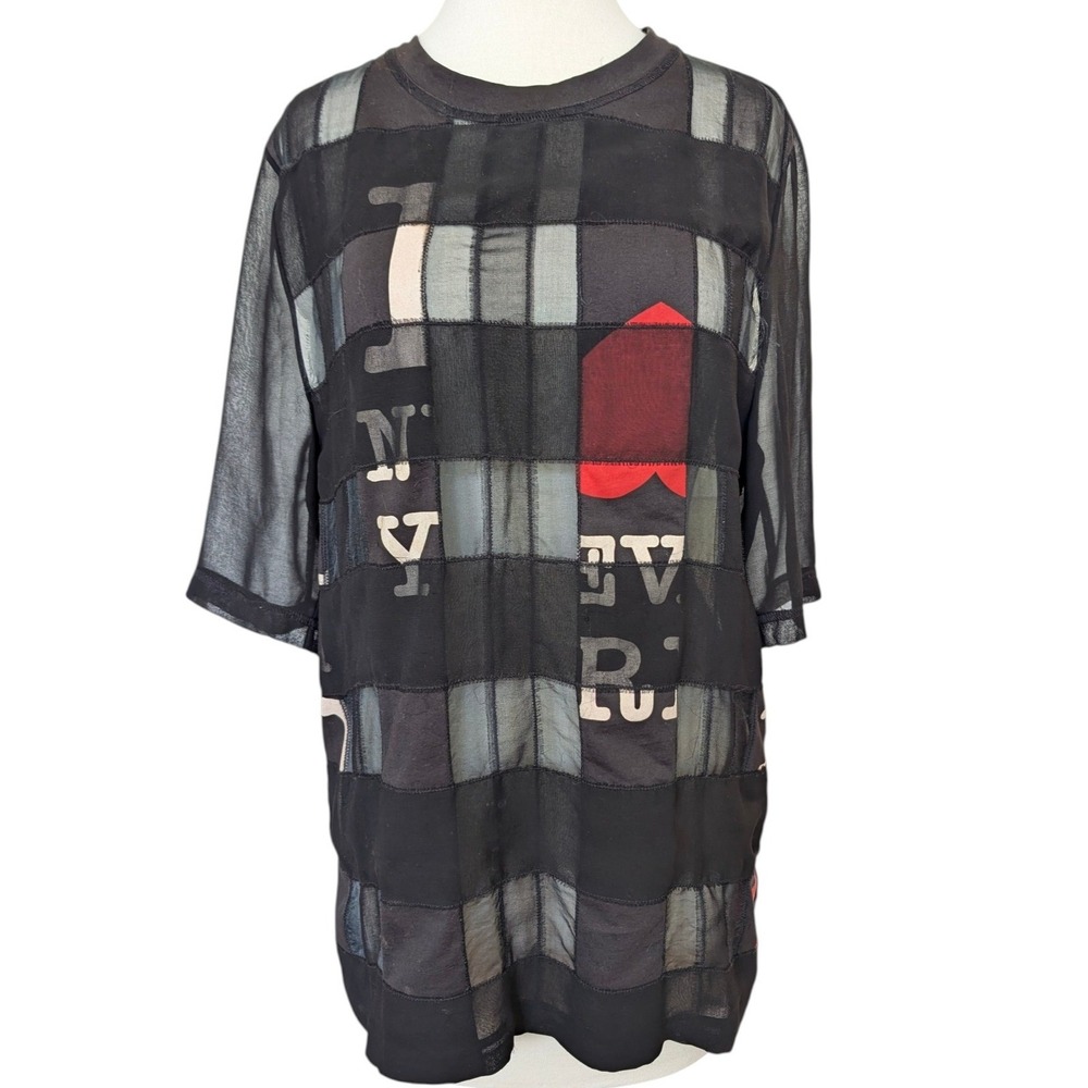 3.1 Phillip Lim I Love Nueva York Sheer Mesh Patchwork Top Sample Sale
